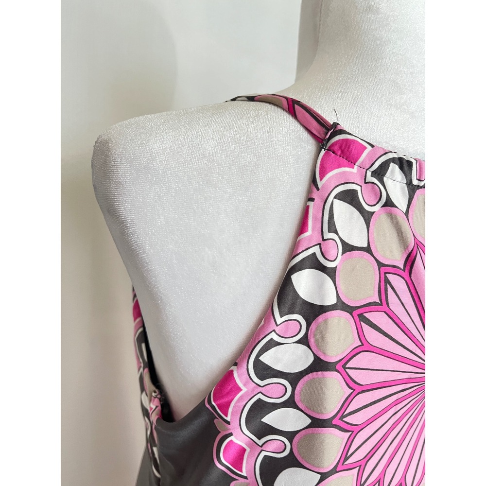 INC International Concepts Studded Mandala Bloom Maxi Dress Dark Gray Pink Small - Picture 5 of 11